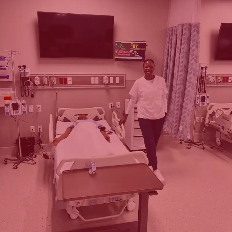 Khadijah Faison in simulation lab