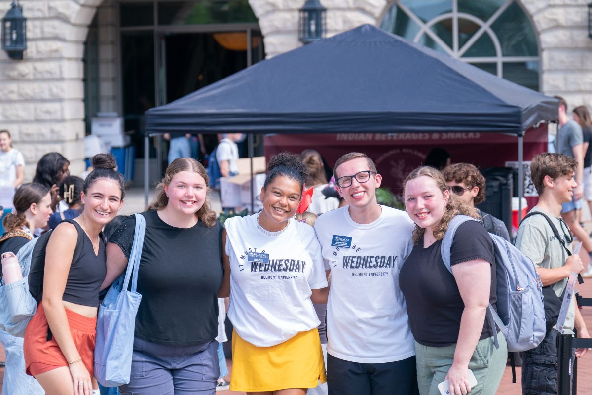 Group of students gather for a photo
