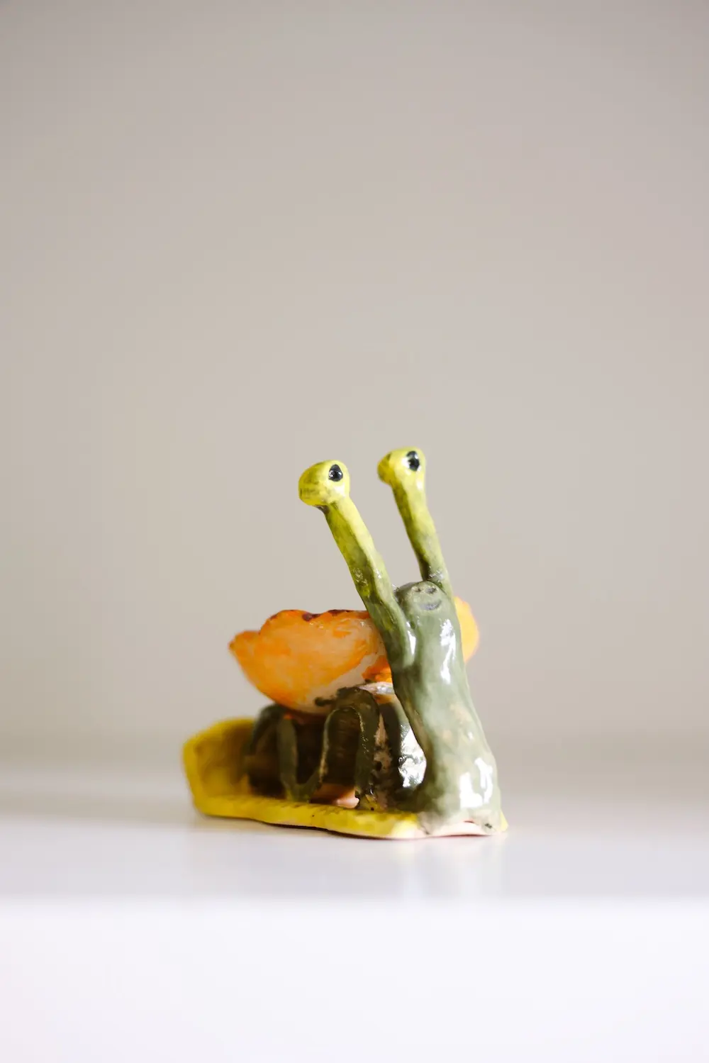 A pottery snail, created by Rachel Moore