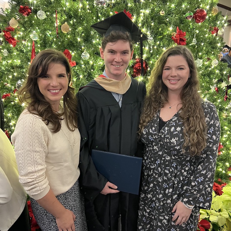 Jennifer, William and Ellen Crouch at William's graduation