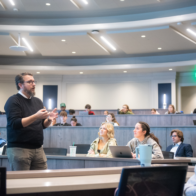 Professor teaching class