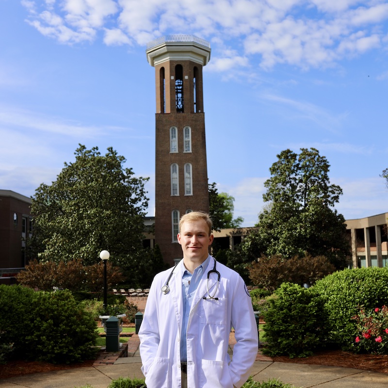 Witt Trantum in front of Bell Tower