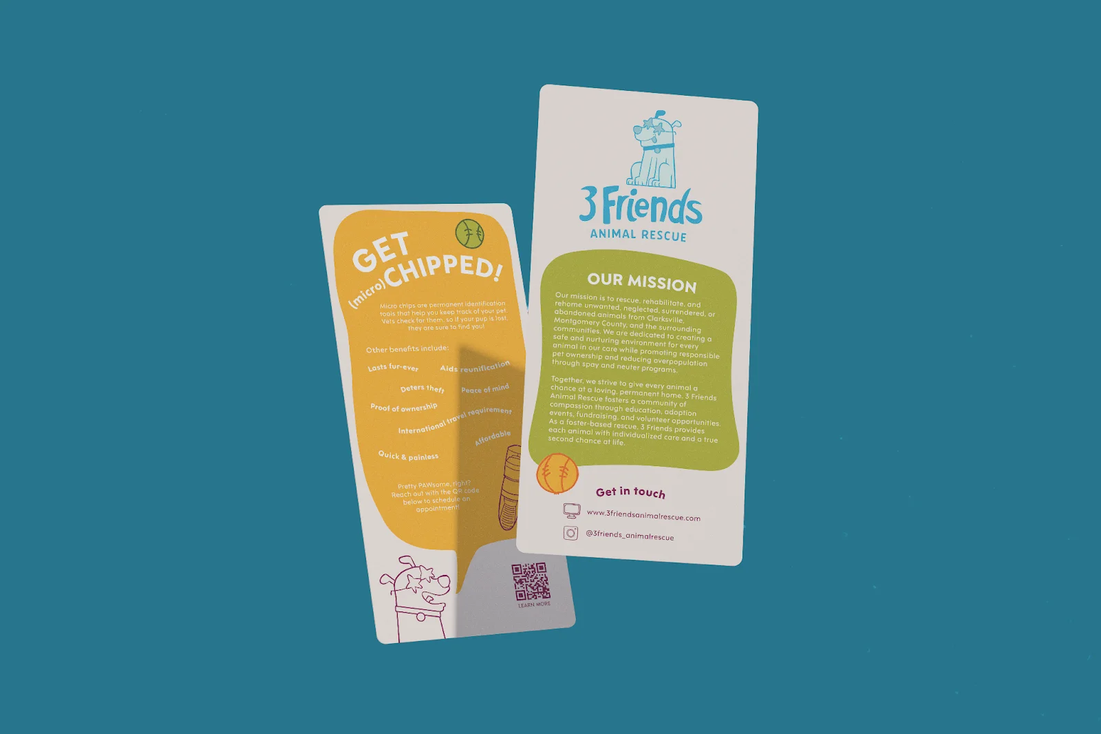 Image of two student design placed on rack cards