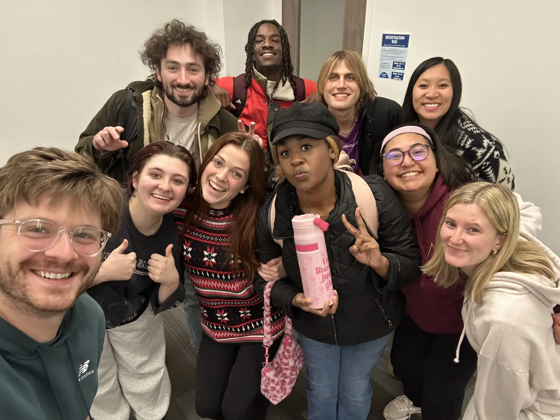 Noah Kammer with classmates 