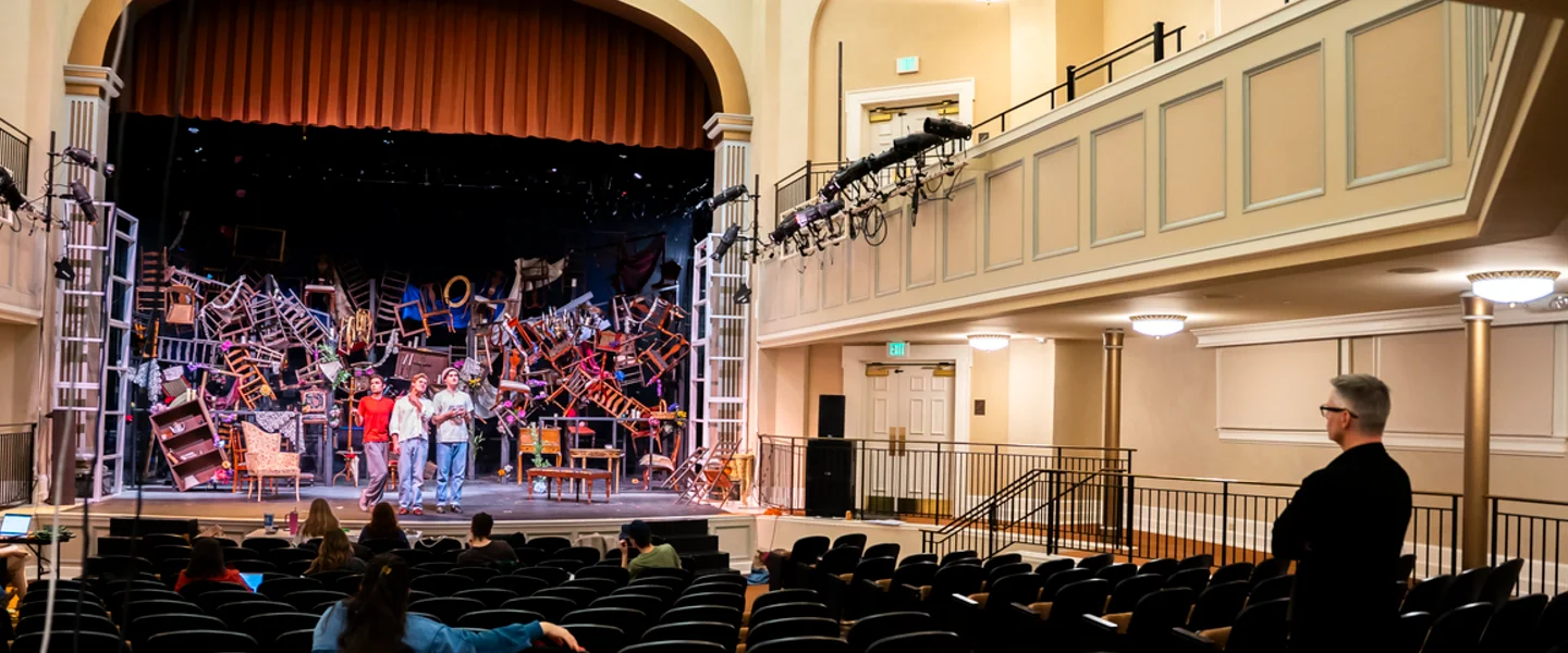 a rehearsal of the production