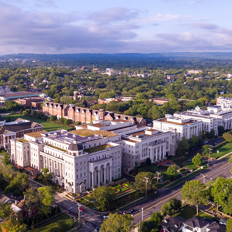 Aerial view of Belmont's Campus