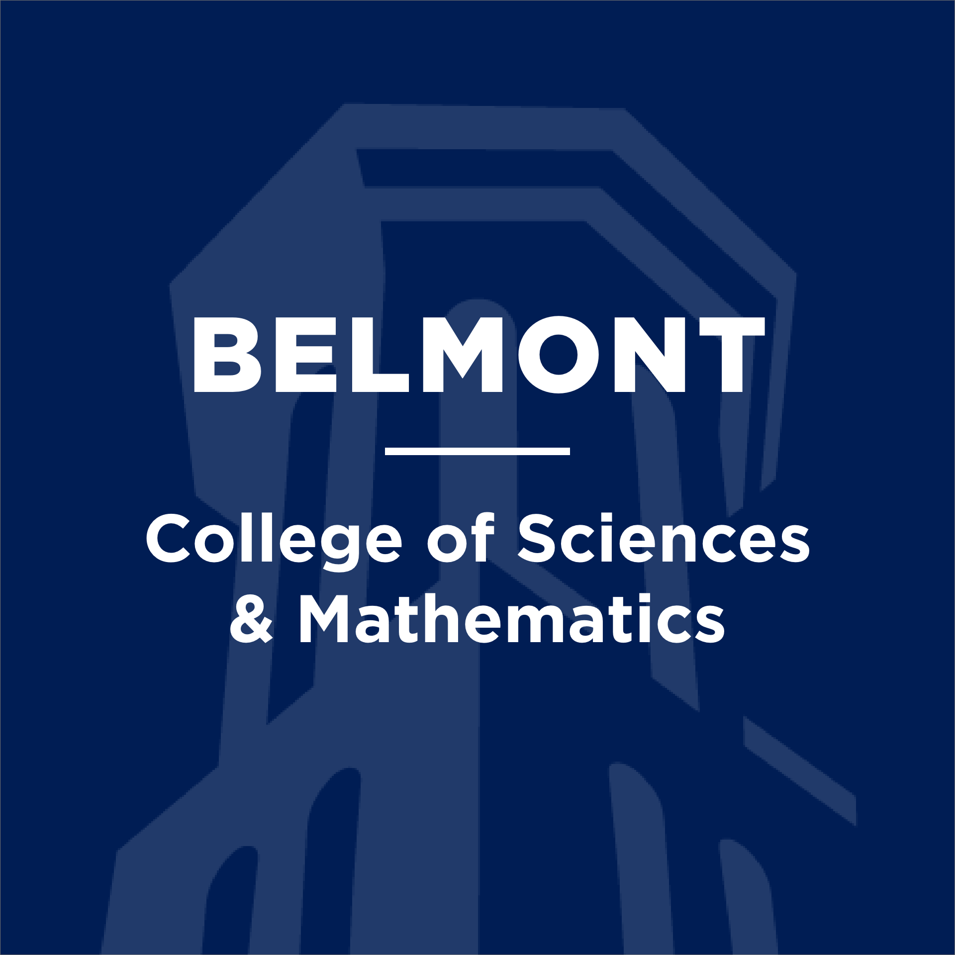 A social media icon with the text Belmont College of Sciences & Mathematics