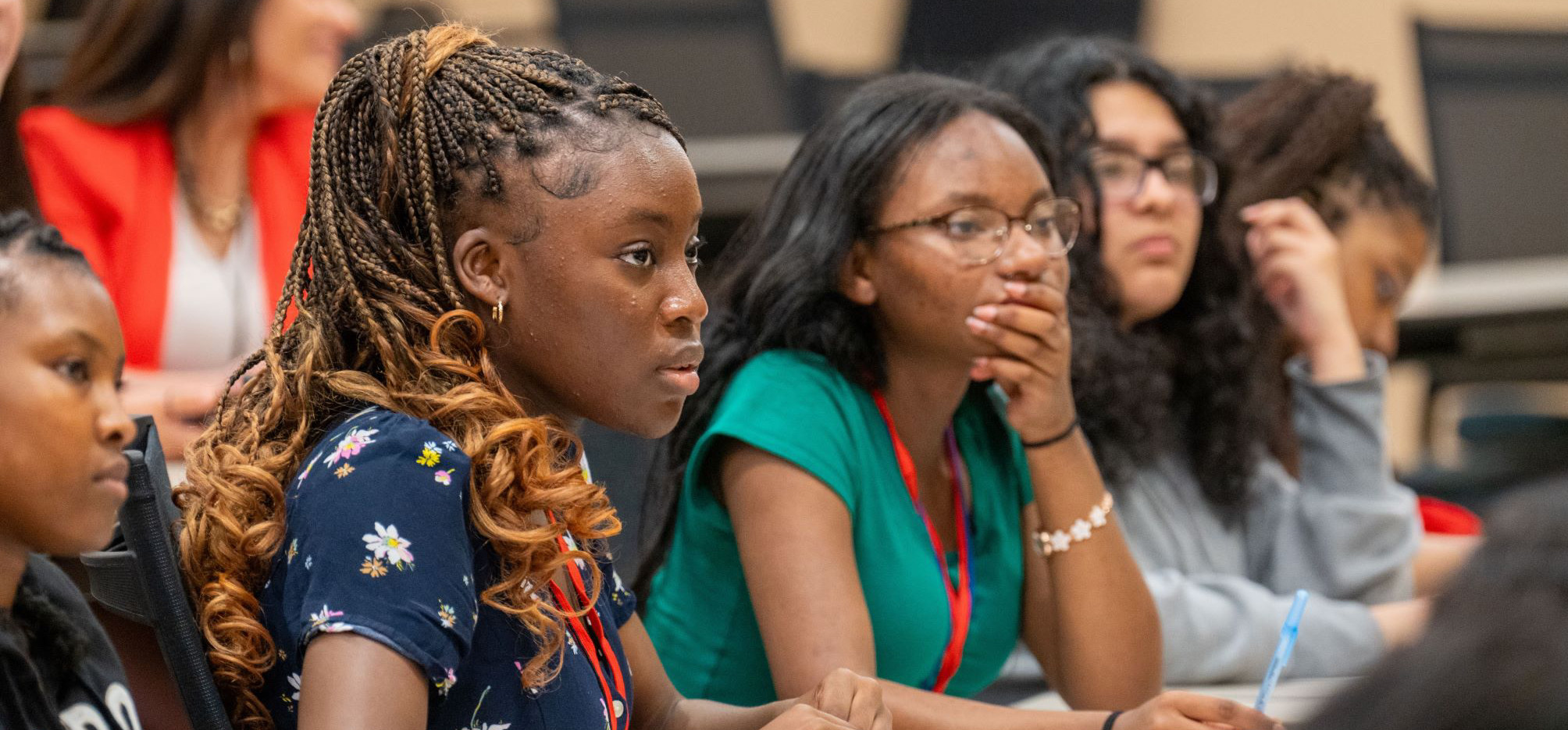 Students learning in a classroom.