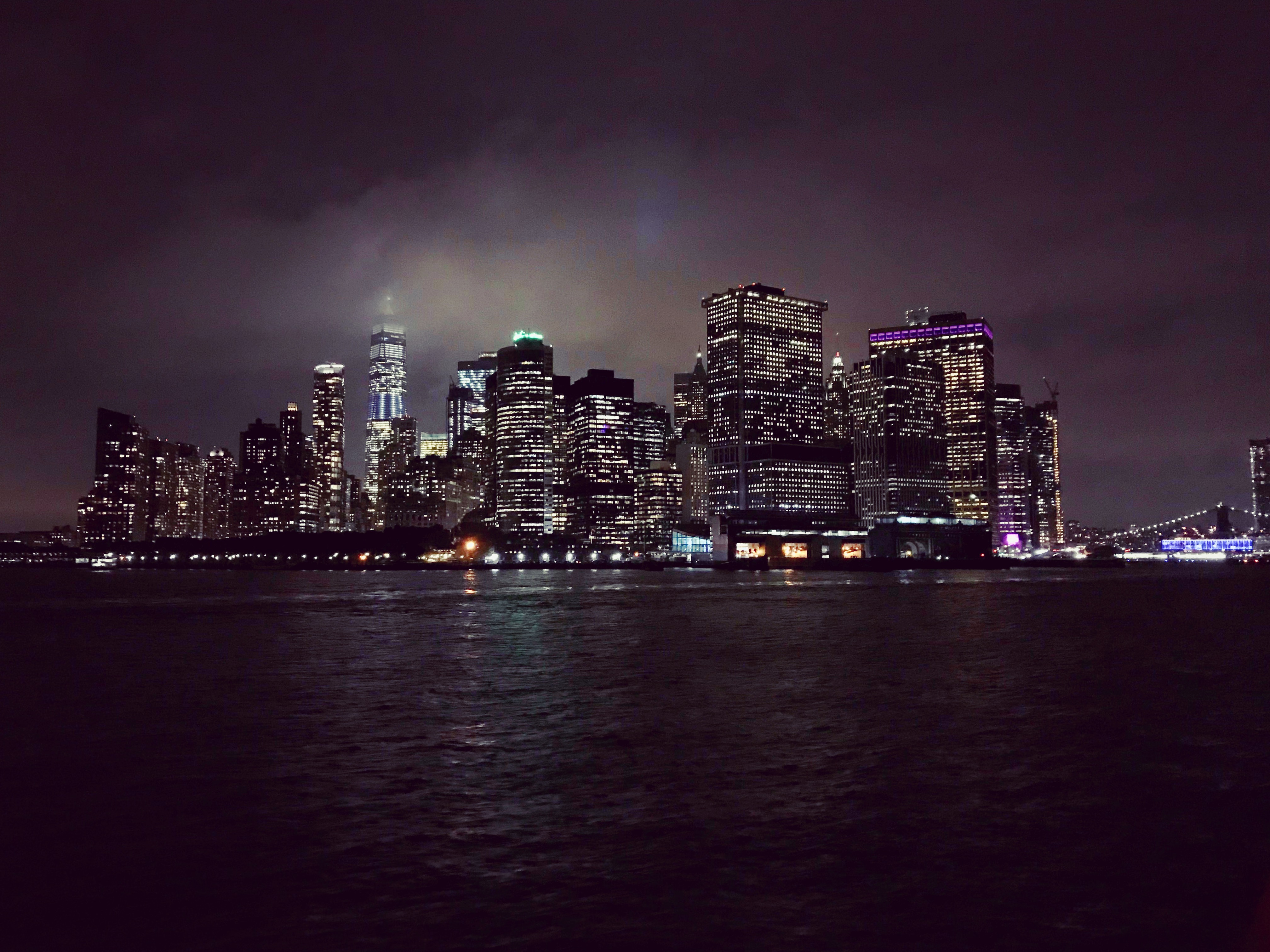 NYC skyline at night from across the river